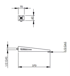 Technical drawing of product ALO370