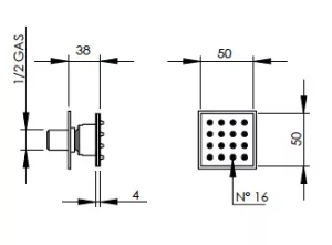 Technical drawing of product BIL050