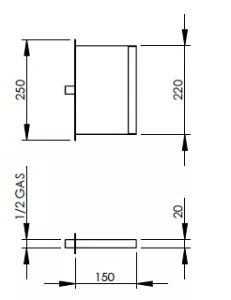 Disegno tecnico del prodotto CEL220