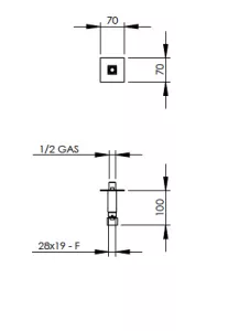 Technical drawing of product CLI100
