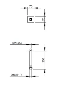 Disegno tecnico del prodotto CLI200
