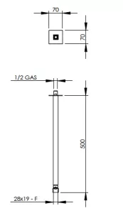 Technical drawing of product CLI500