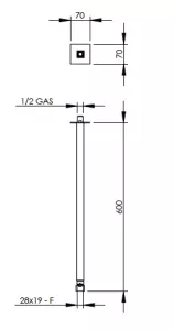 Technical drawing of product CLI600