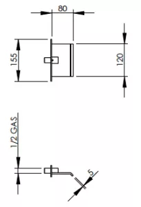 Technical drawing of product CNA120