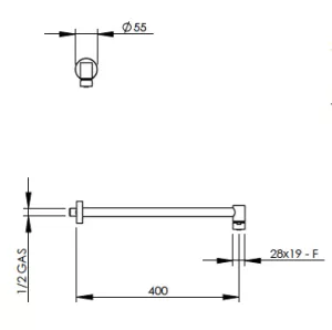 Technical drawing of product EFF400