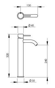 Technical drawing of product EGO075