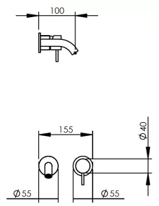 Technical drawing of product EGO100
