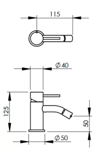 Technical drawing of product EGO120
