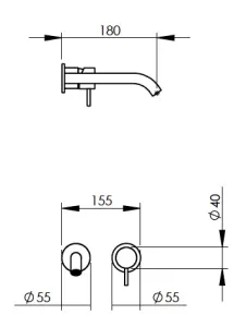 Technical drawing of product EGO180