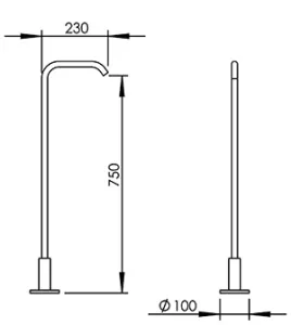 Technical drawing of product EGO750