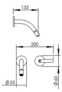 Technical drawing of product ELL115