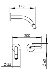 Technical drawing of product ELL195