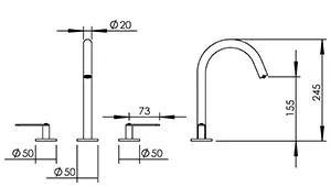 Technical drawing of product ELL224