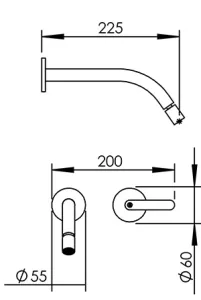 Technical drawing of product ELL225