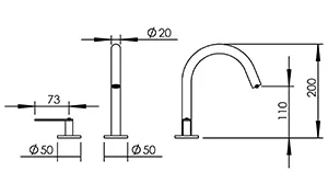 Technical drawing of product ELL240