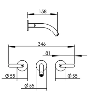 Technical drawing of product ELL260