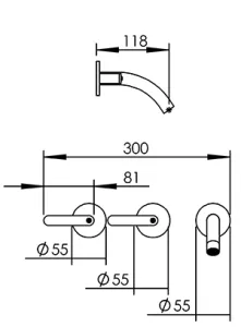 Technical drawing of product ELL282