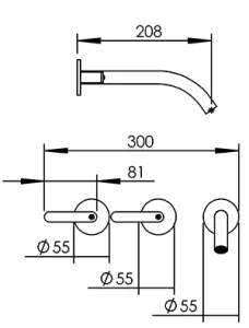 Technical drawing of product ELL286