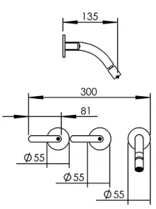 Technical drawing of product ELL291