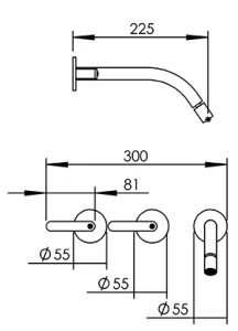 Technical drawing of product ELL295