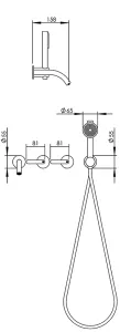 Technical drawing of product ELL440-445