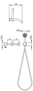 Disegno tecnico del prodotto ELL450-455