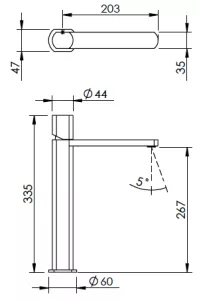 Technical drawing of product ELV080