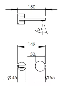 Disegno tecnico del prodotto ELV150