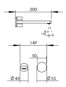 Technical drawing of product ELV200