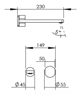 Technical drawing of product ELV230