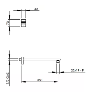 Technical drawing of product ERR350