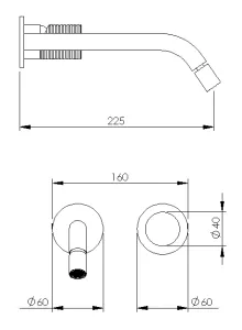 Technical drawing of product ESO225