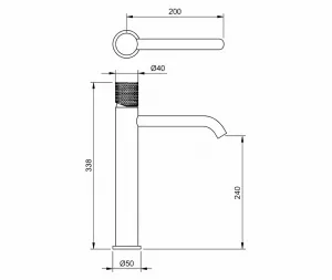 Technical drawing of product ESP080