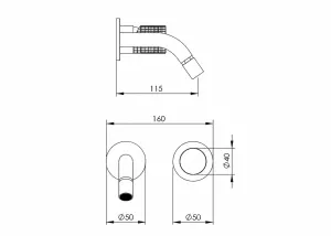 Technical drawing of product ESQ115