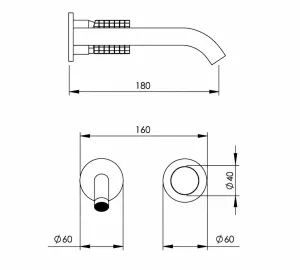 Technical drawing of product ESQ180