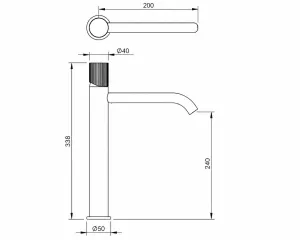 Technical drawing of product ESR080
