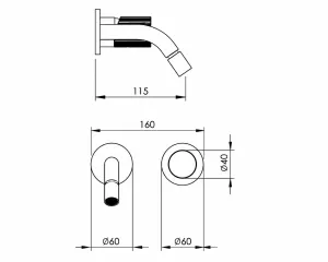 Technical drawing of product ESR115