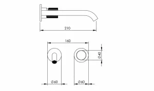 Disegno tecnico del prodotto ESR210