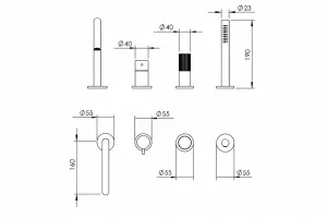 Technical drawing of product ESR480