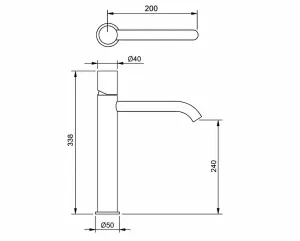 Technical drawing of product ESS080