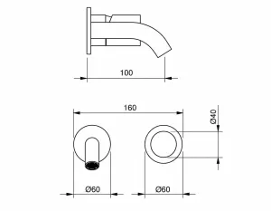 Technical drawing of product ESS100