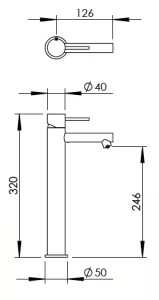 Technical drawing of product EVO075