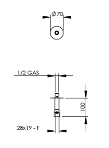 Technical drawing of product FLU100