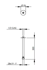 Technical drawing of product FLU300