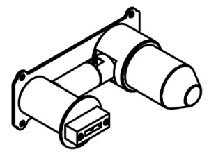 In-wall technical drawing of product VOL180