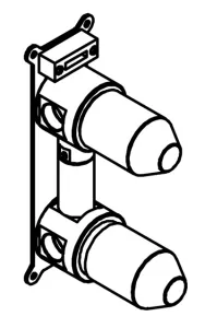 In-wall technical drawing of product VOL112