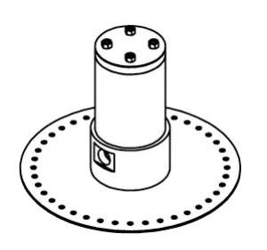 In-wall technical drawing of product EVO090