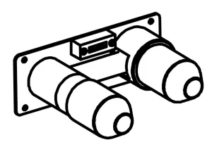 In-wall technical drawing of product STY120