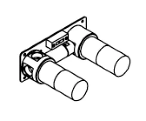 In-wall technical drawing of product ELV122