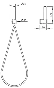 Technical drawing of product IDR150